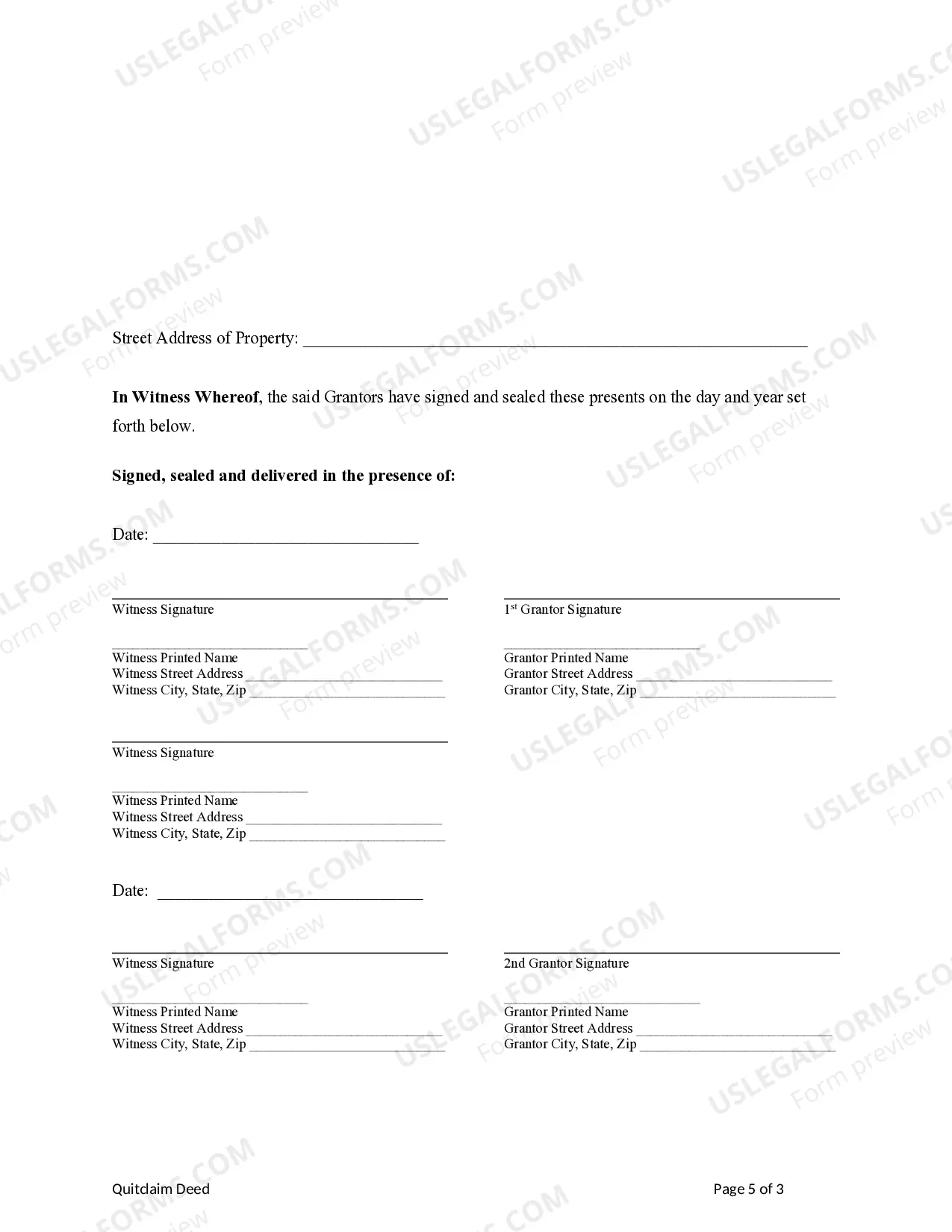 Preview Quitclaim Deed - Two Individuals to Two Individuals