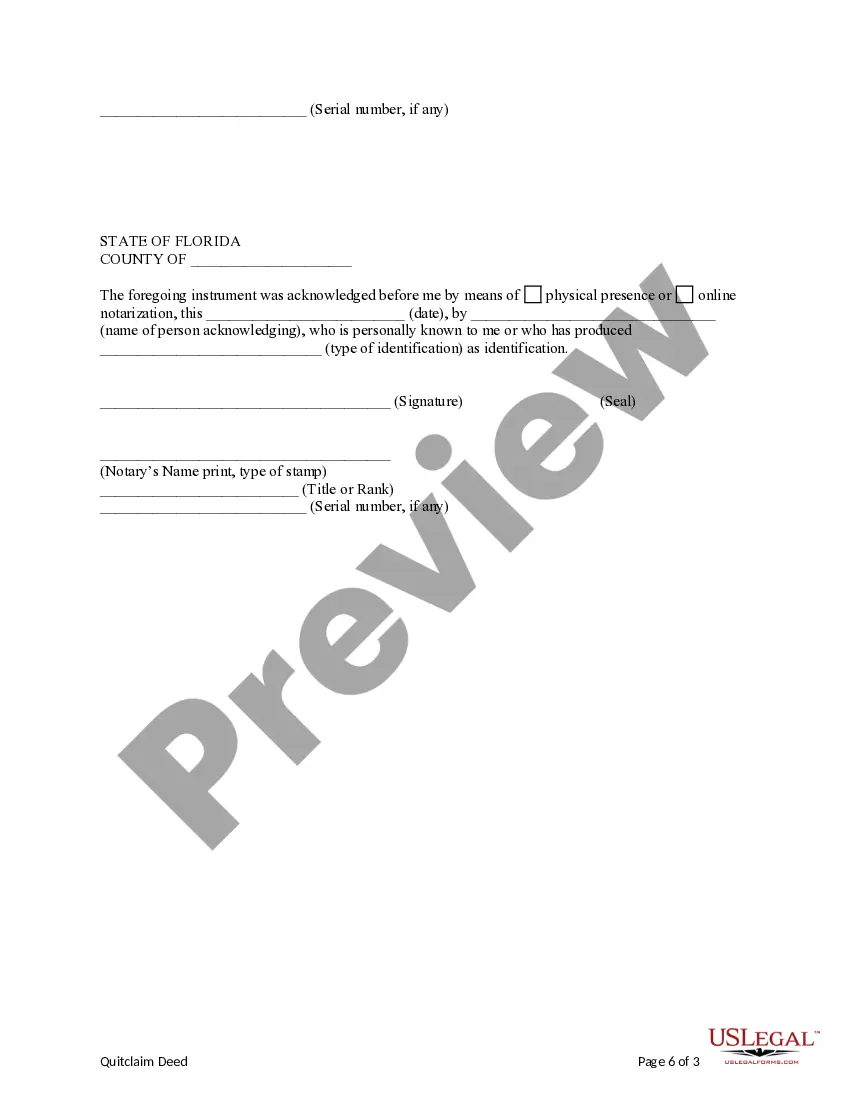 Preview Quitclaim Deed for a Time Share from Husband and Wife to Husband and Wife