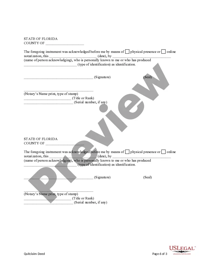Preview Quitclaim Deed for a Timeshare from Husband and Wife to Two Individuals
