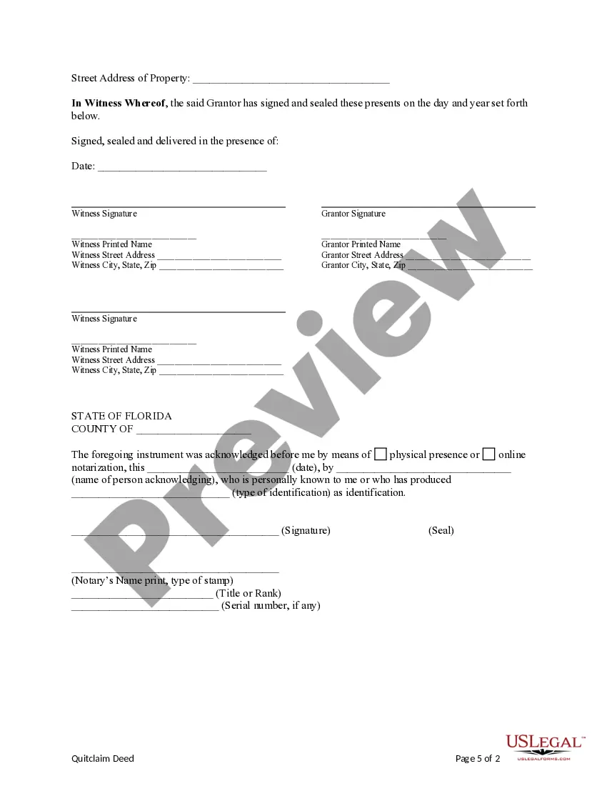 Preview Quitclaim Deed For Timeshare Property