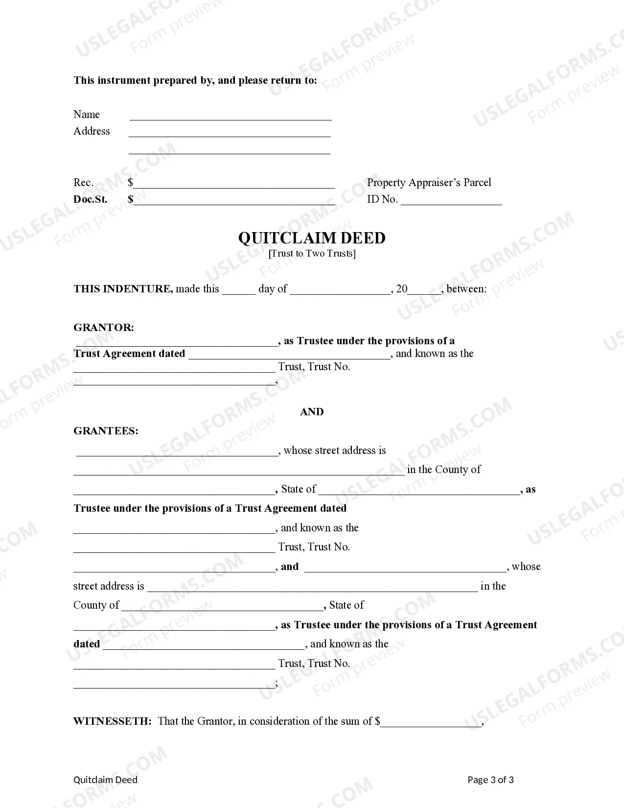 Preview Quitclaim Deed
