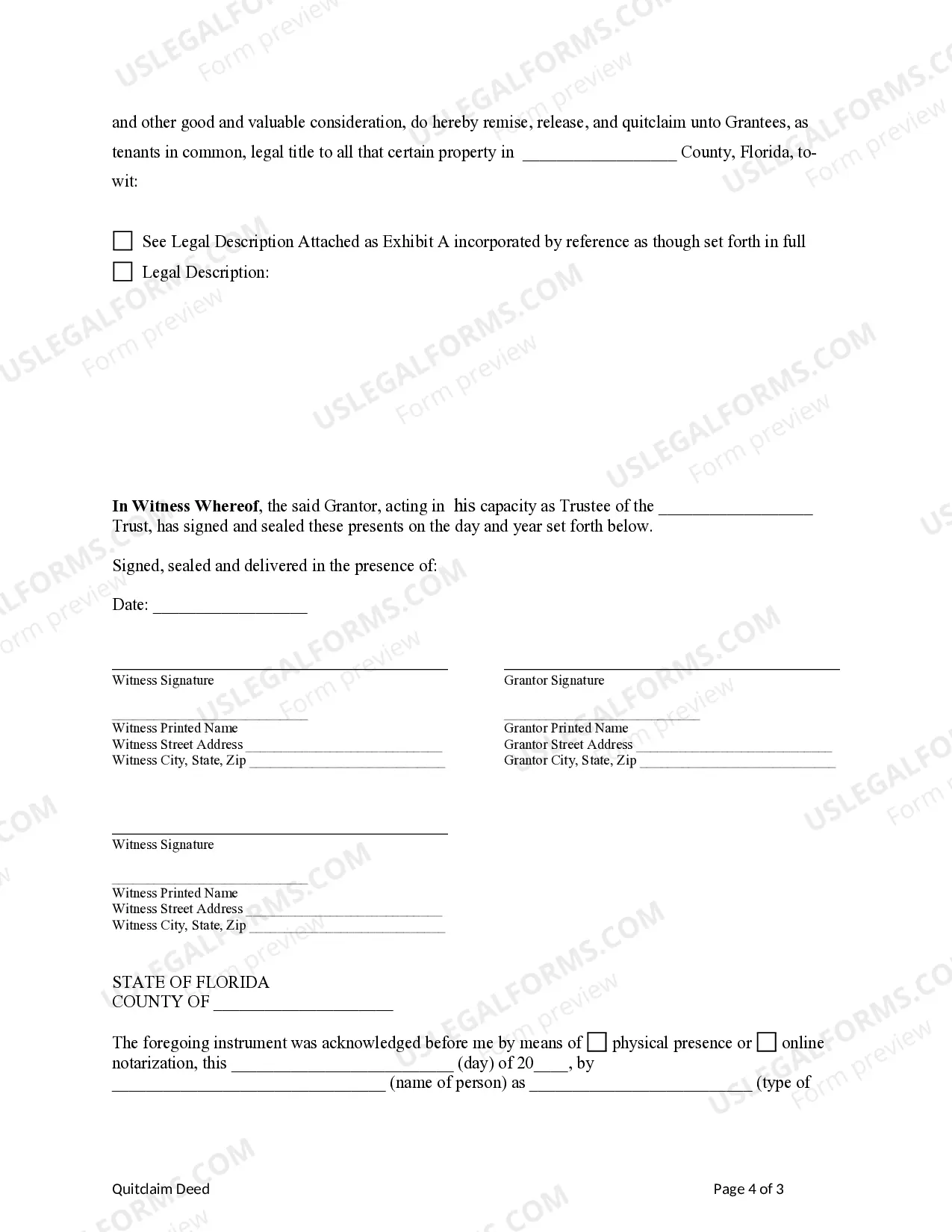 Preview Quitclaim Deed