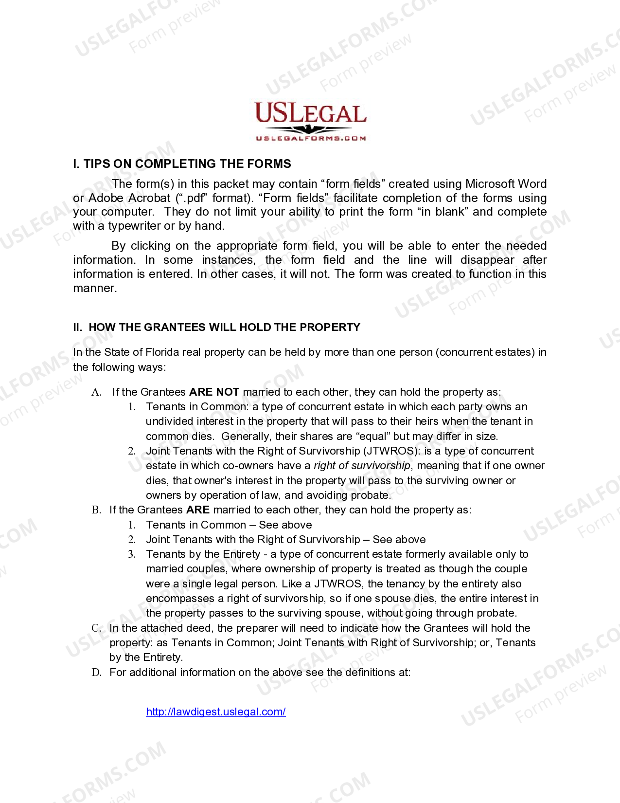 Port St. Lucie Florida Enhanced Life Estate or Lady Bird Deed