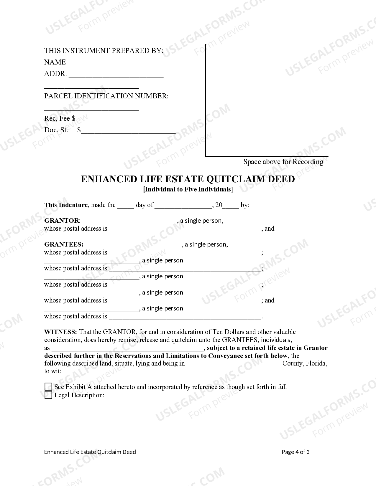 Port St. Lucie Florida Enhanced Life Estate or Lady Bird Deed