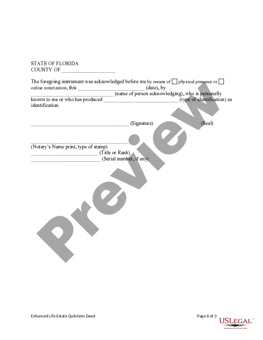 Get Enhanced Life Estate or Lady Bird Deed - Quitclaim - Individual to Five Individuals Preview Enhanced Life Estate or Lady Bird Deed - Quitclaim - Individual to Five Individuals