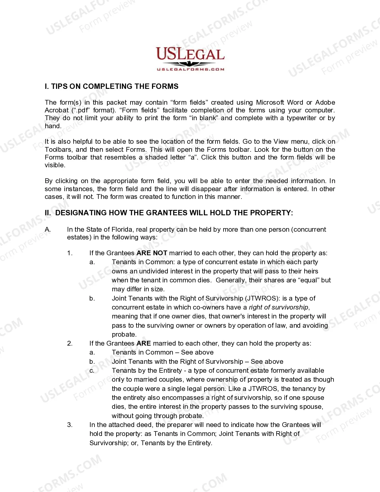 Preview Quitclaim Deed for Timeshare from an Individual to Two Individuals / Husband and Wife