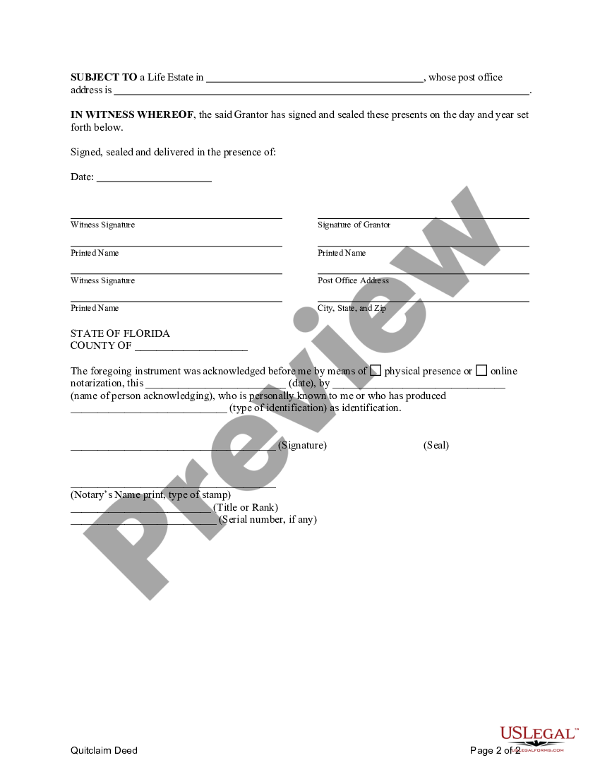 Quitclaim Deed Without Knowledge Us Legal Forms 9551