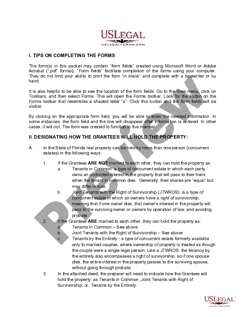 Preview Quitclaim Deed - One Individual to Two Individuals / Husband and Wife - with Life Estate in an Individual