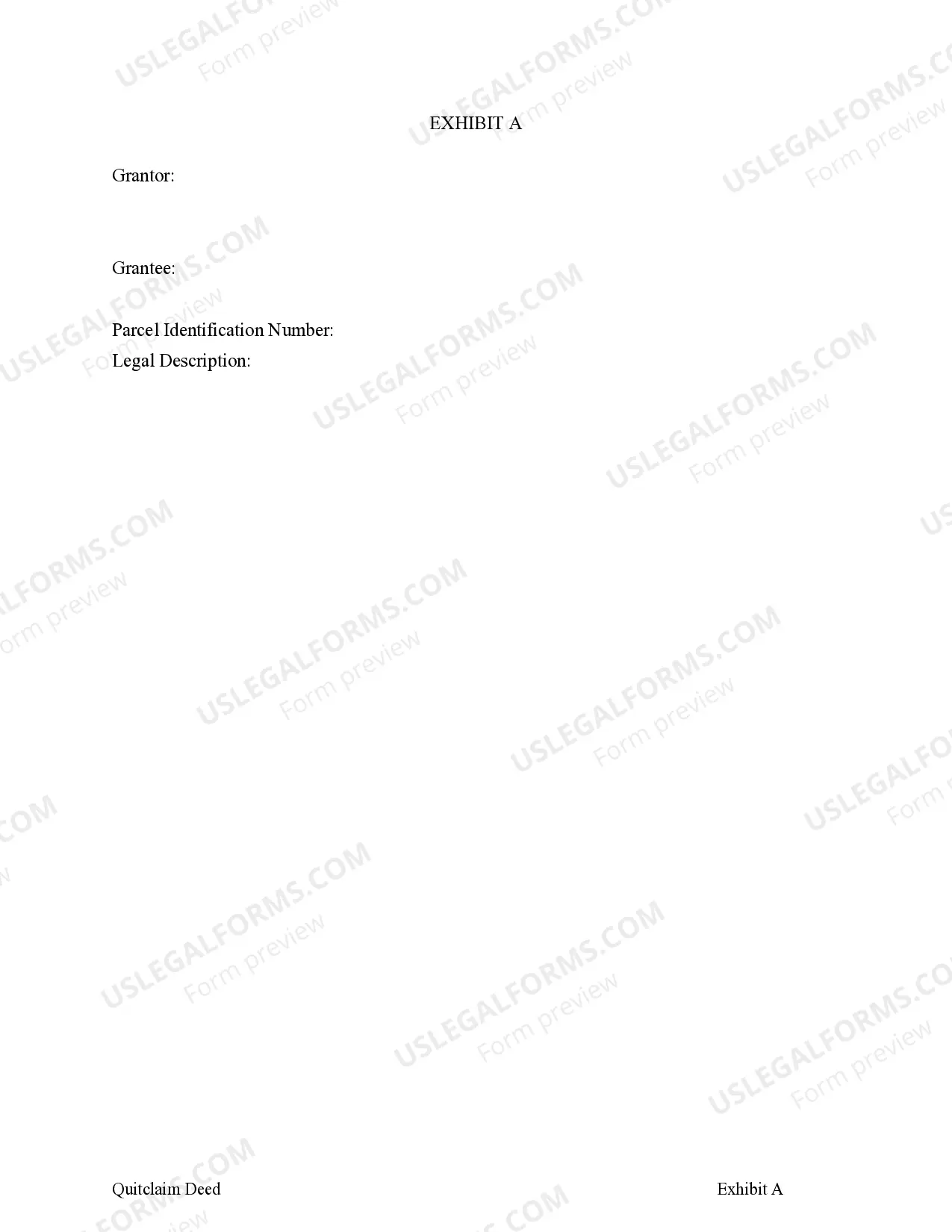 Preview Quitclaim Life Estate Deed - Individual to Individual