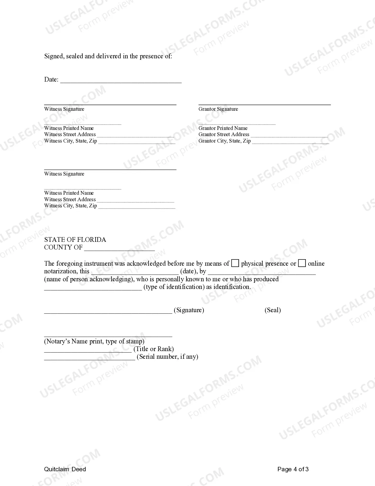 Preview Quitclaim Deed - Timeshare from Two Individuals to One Individual