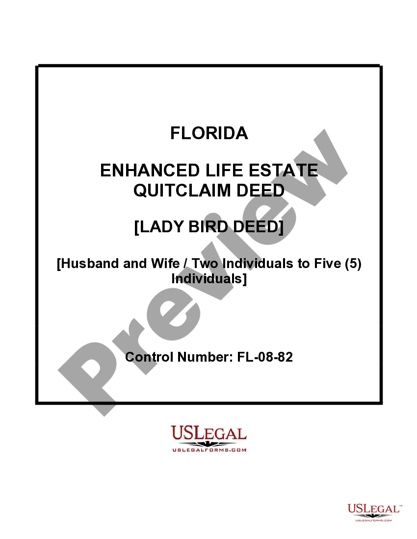 Florida Enhanced Life Estate or Lady Bird Deed Quitclaim Florida