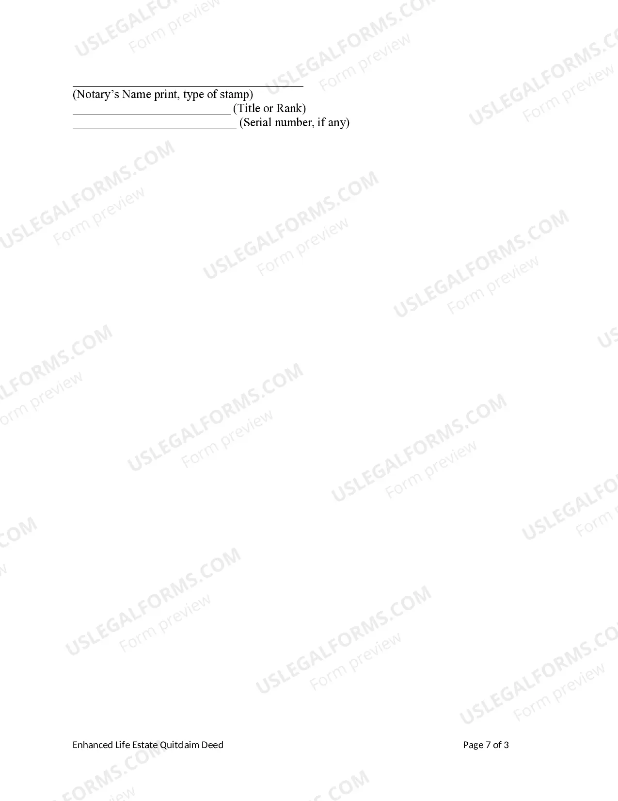 Preview Enhanced Life Estate or Lady Bird Deed - Quitclaim - Two Individuals / Husband and Wife to Five Individuals