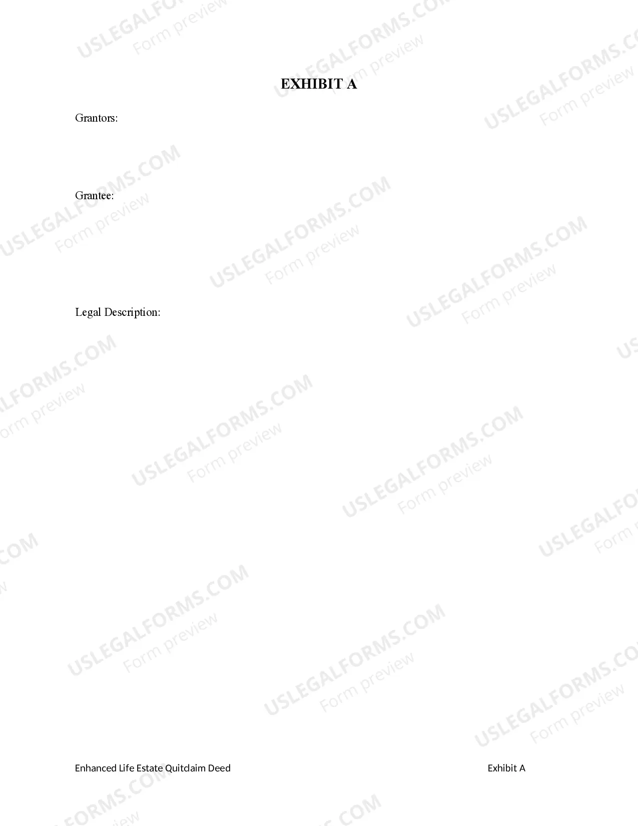 Preview Enhanced Life Estate or Lady Bird Deed - Quitclaim - Two Individuals / Husband and Wife to Five Individuals