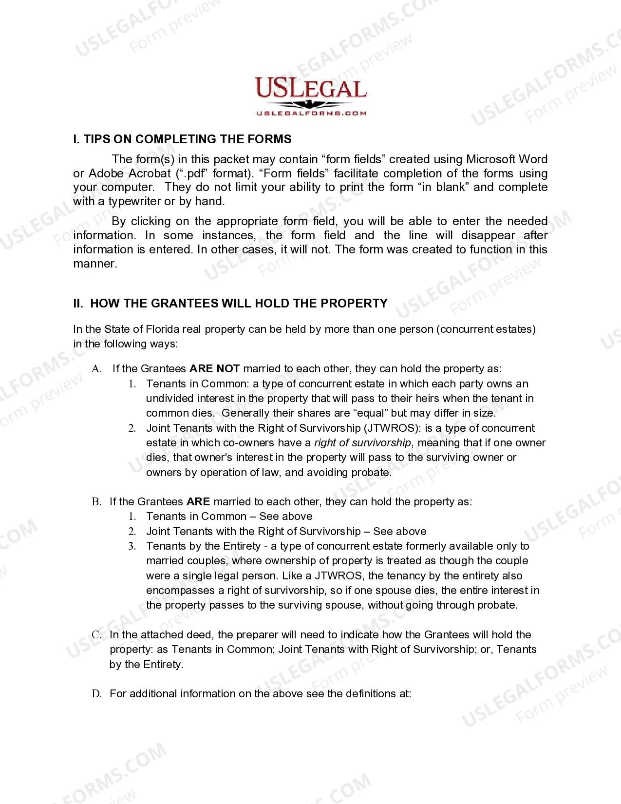 Preview Enhanced Life Estate or Lady Bird Deed - Two Individuals / Husband and Wife to Three Individuals
