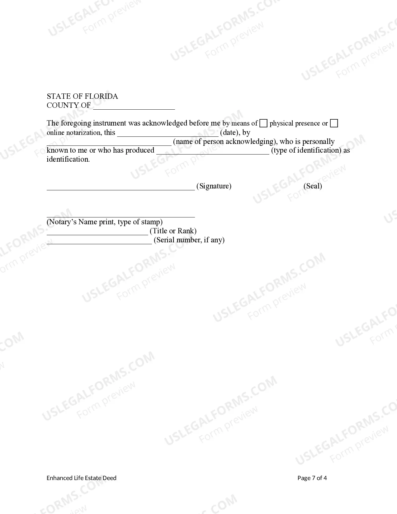 Preview Enhanced Life Estate or Lady Bird Deed - Two Individuals / Husband and Wife to Three Individuals