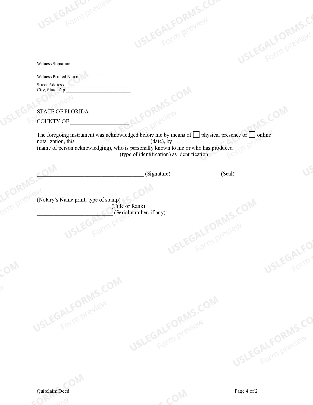 Preview Quitclaim Deed - Timeshare - Individual to Individual