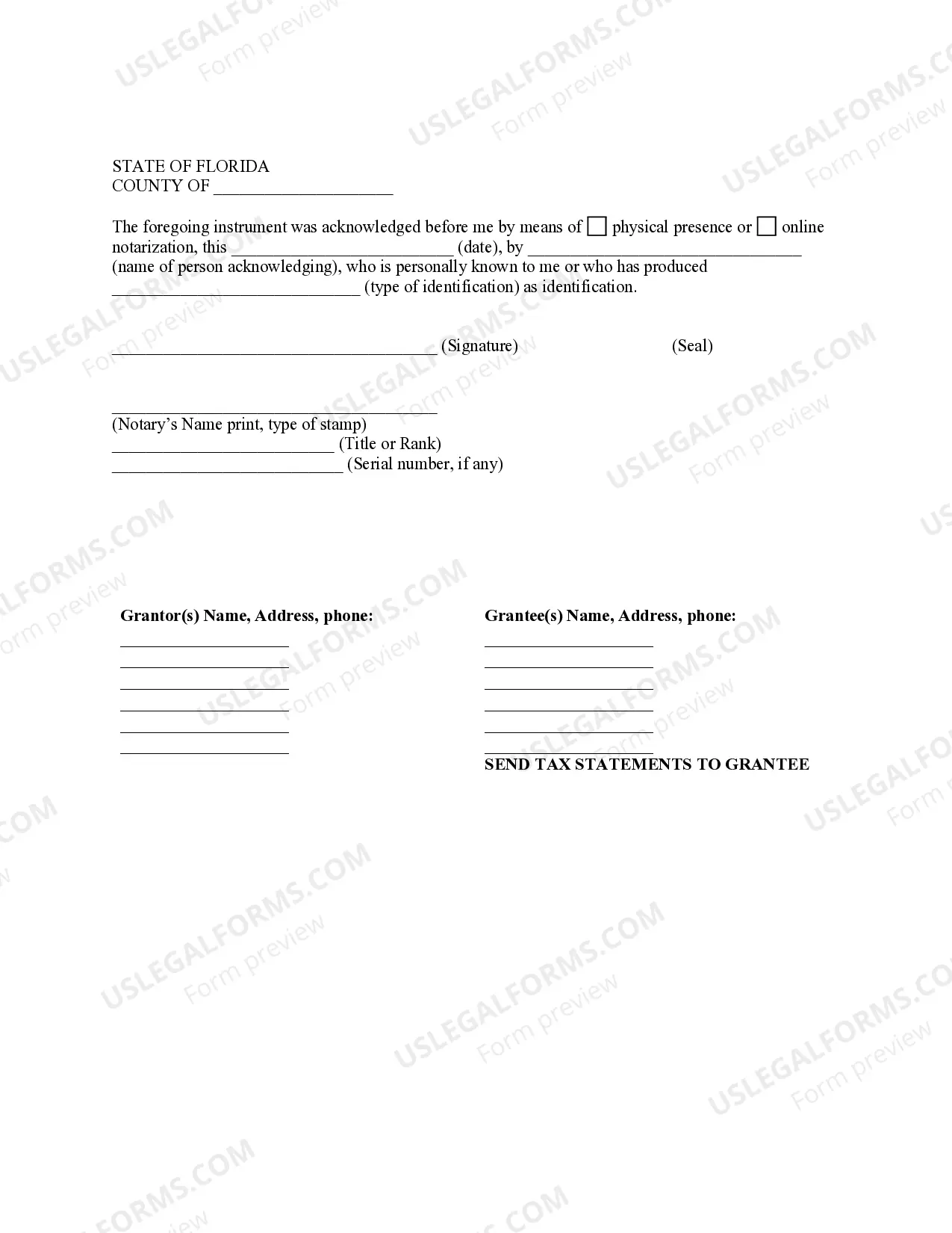 Preview Warranty Deed from Husband and Wife to LLC