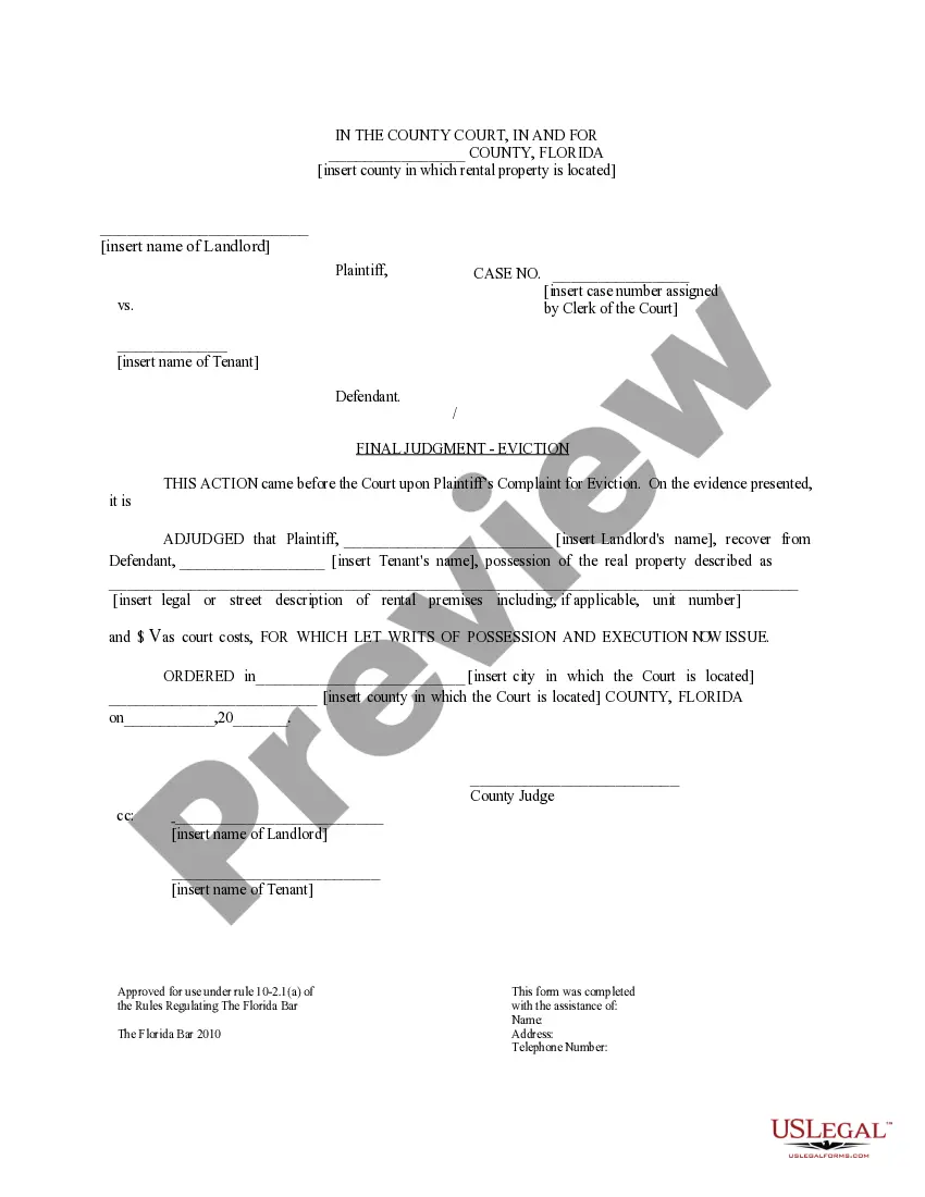 Get Final Judgment - Eviction Preview Final Judgment - Eviction