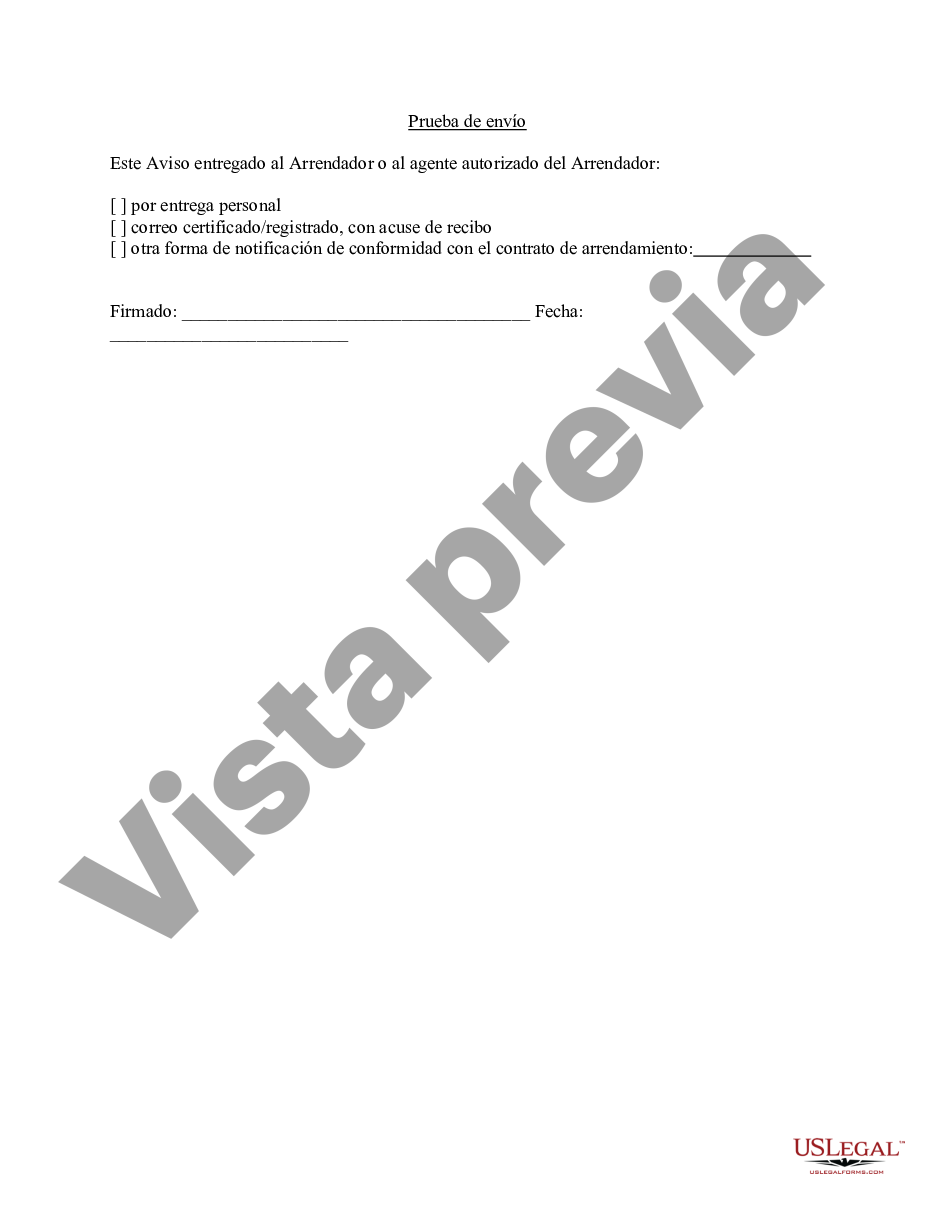 Florida Carta del arrendatario al arrendador con un aviso de 30 días al  arrendador de que el arrendatario desocupará las instalaciones en o antes  del vencimiento del contrato de arrendamiento - Modelo