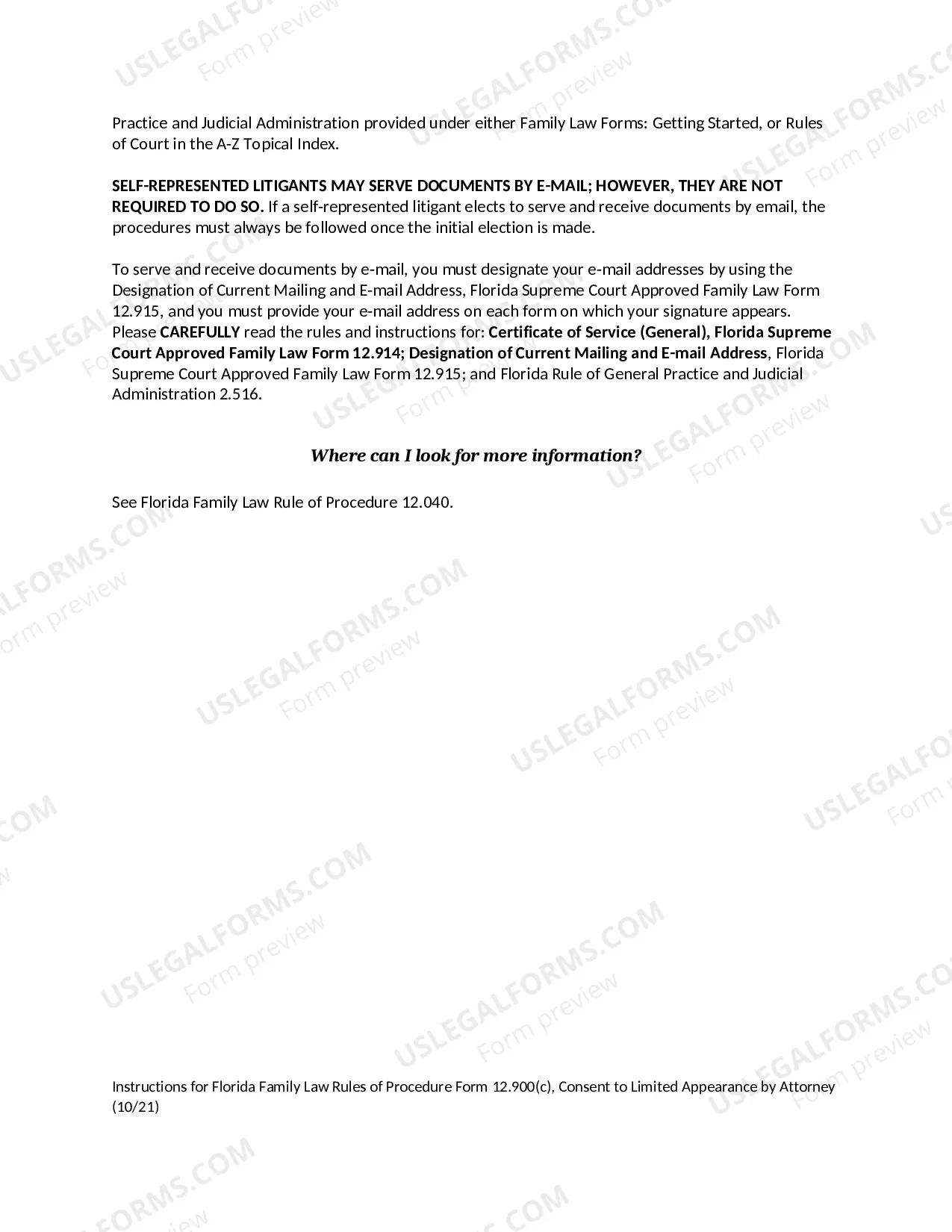 Preview Consent to Limited Appearance by Attorney