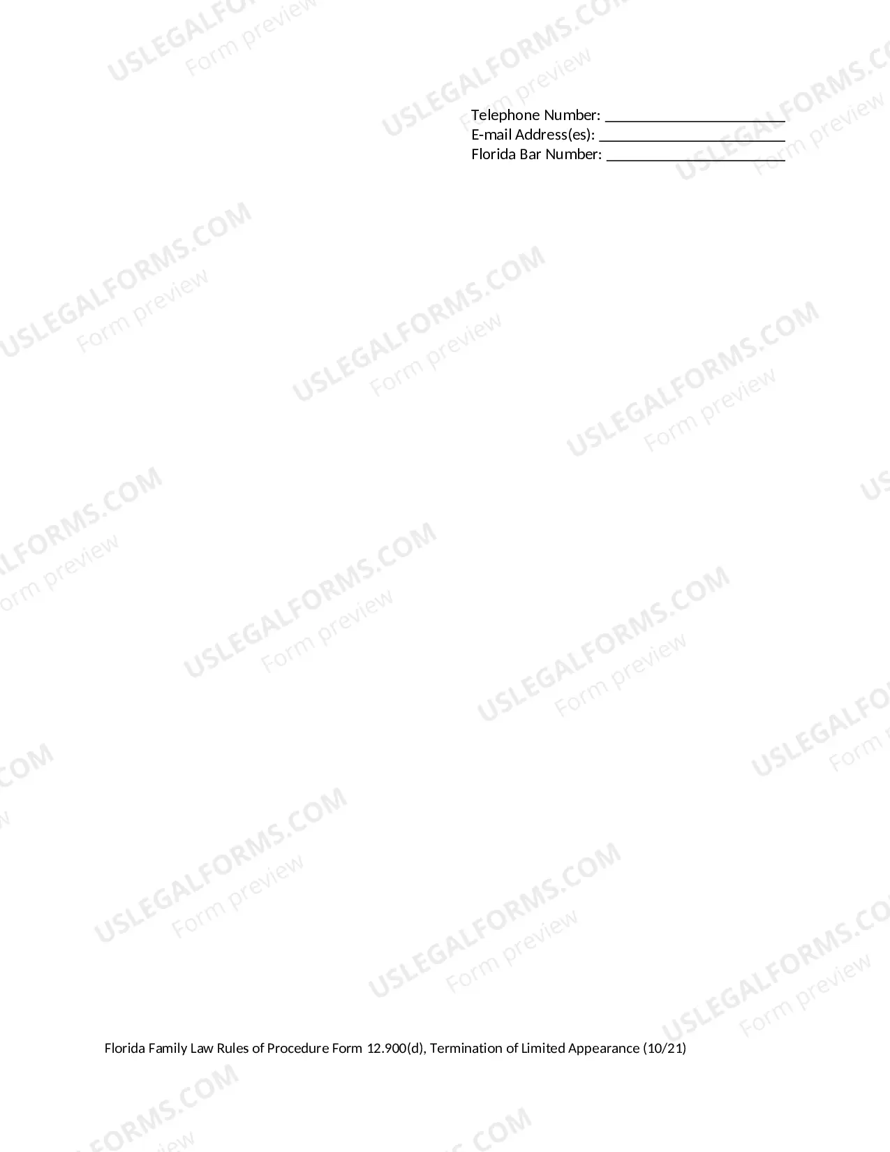 Preview Termination of Limited Appearance