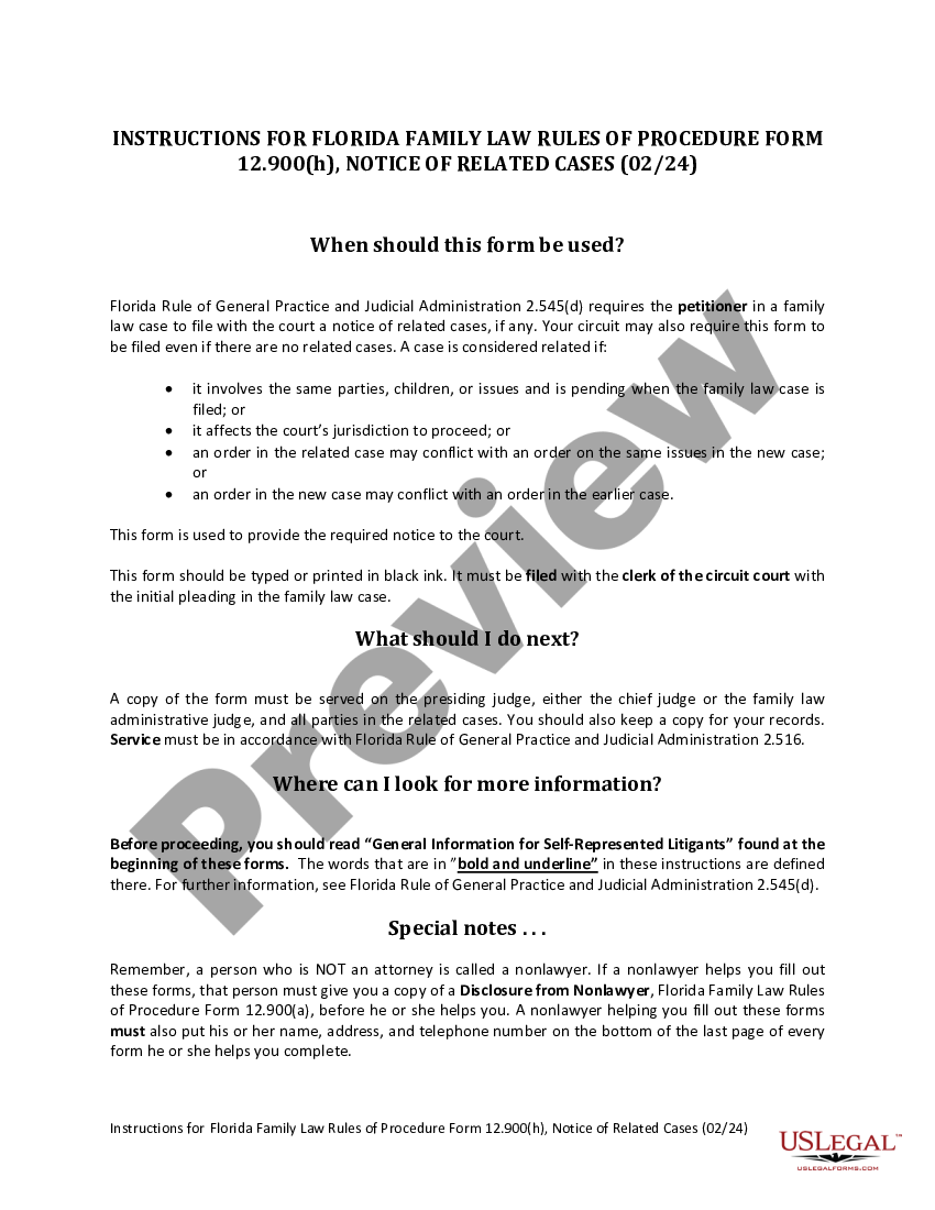 Port St. Lucie Florida Notice of Related Cases  US Legal Forms