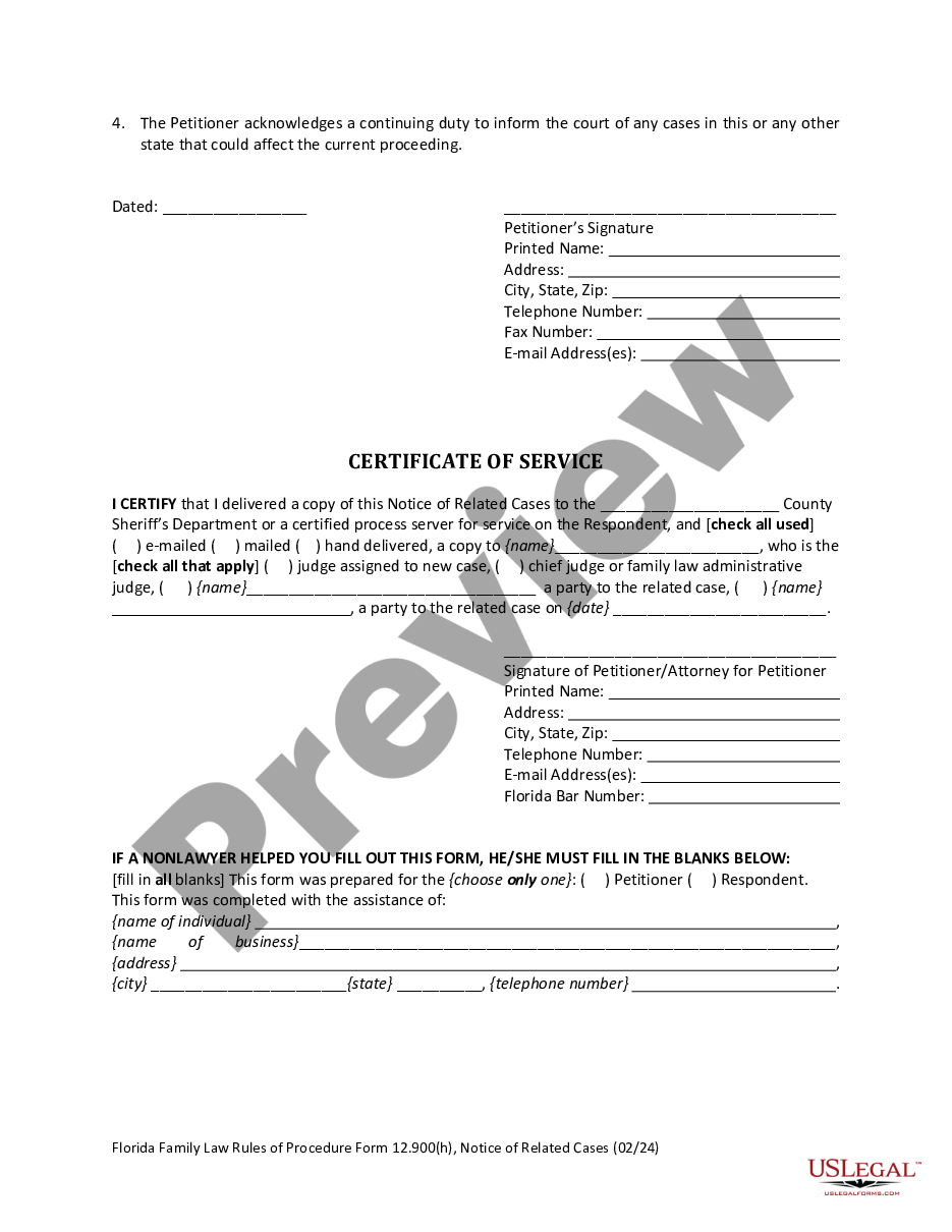 Port St. Lucie Florida Notice of Related Cases  US Legal Forms