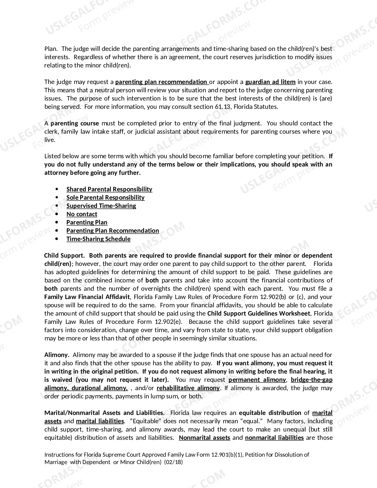 Preview Petition for Dissolution of Marriage with Dependent or Minor Children