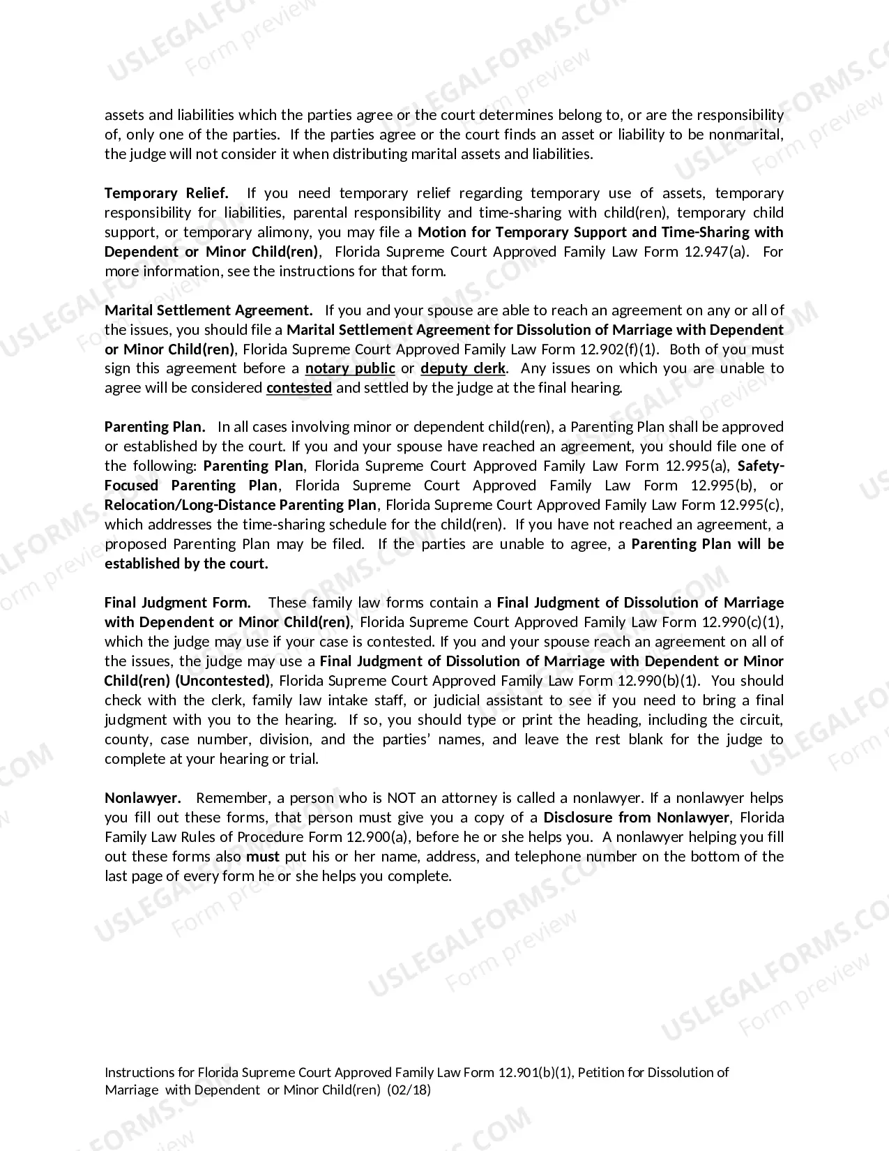 Preview Petition for Dissolution of Marriage with Dependent or Minor Children