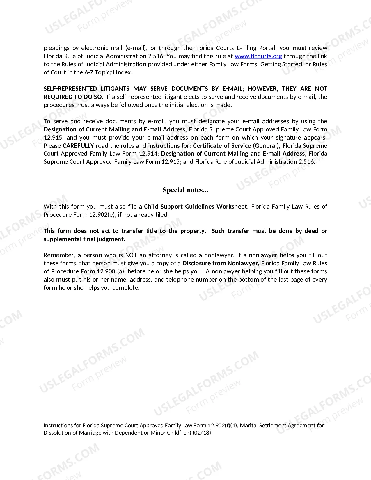 Preview Marital Settlement Agreement for Dissolution of Marriage with Dependent or Minor Children