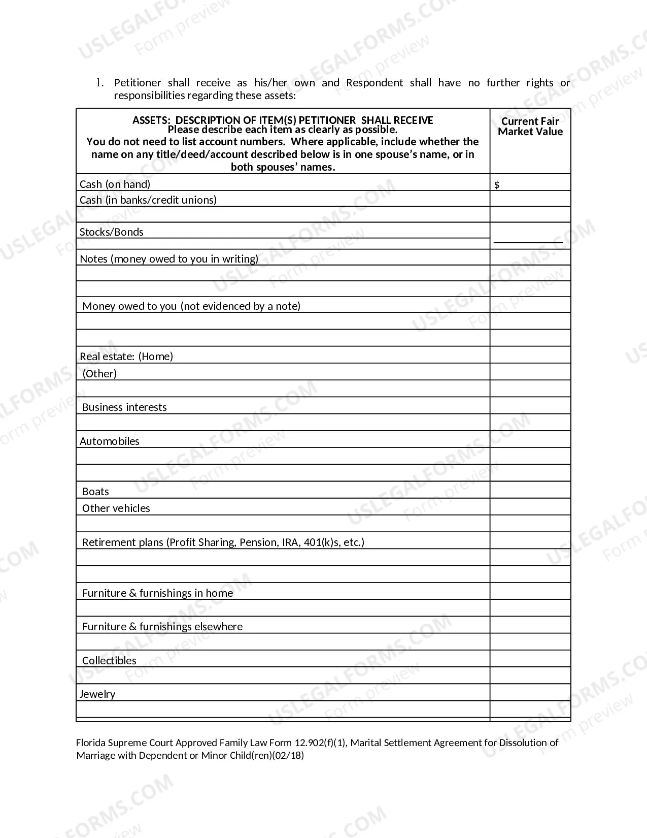 Preview Marital Settlement Agreement for Dissolution of Marriage with Dependent or Minor Children