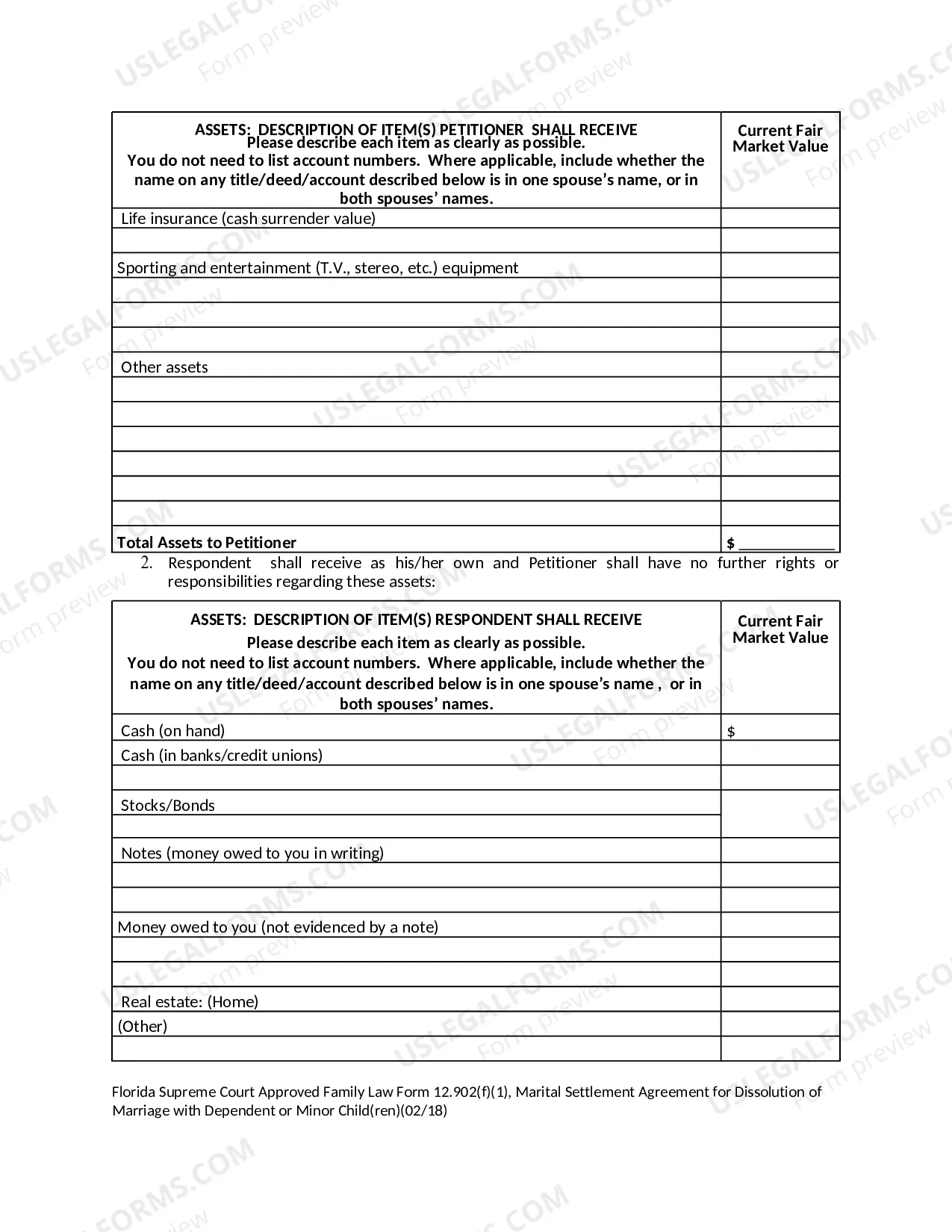 Preview Marital Settlement Agreement for Dissolution of Marriage with Dependent or Minor Children