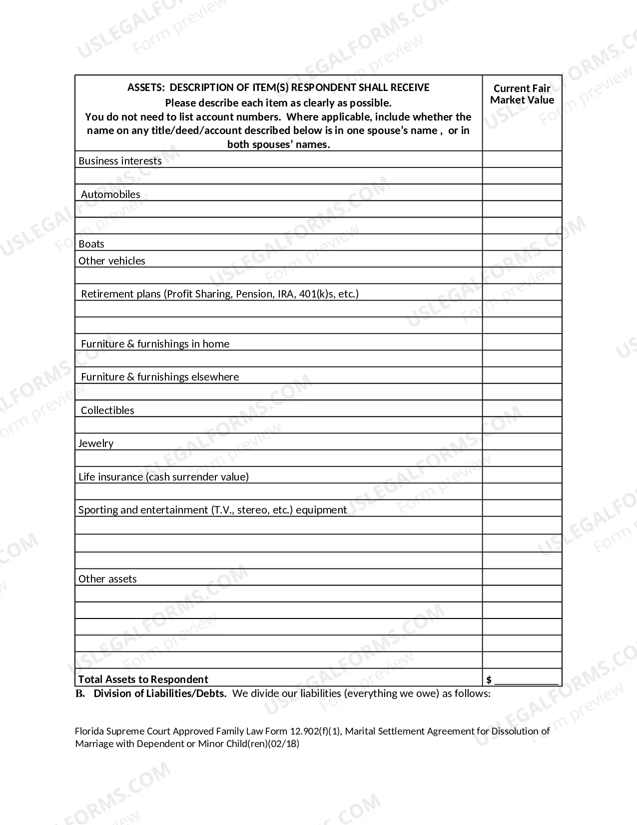 Preview Marital Settlement Agreement for Dissolution of Marriage with Dependent or Minor Children
