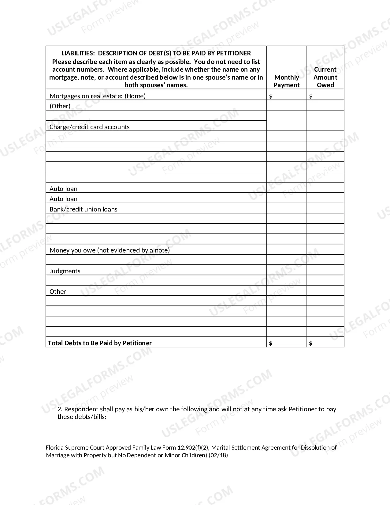 Preview Marital Settlement Agreement for Dissolution of Marriage with Property but No Dependent or Minor Children