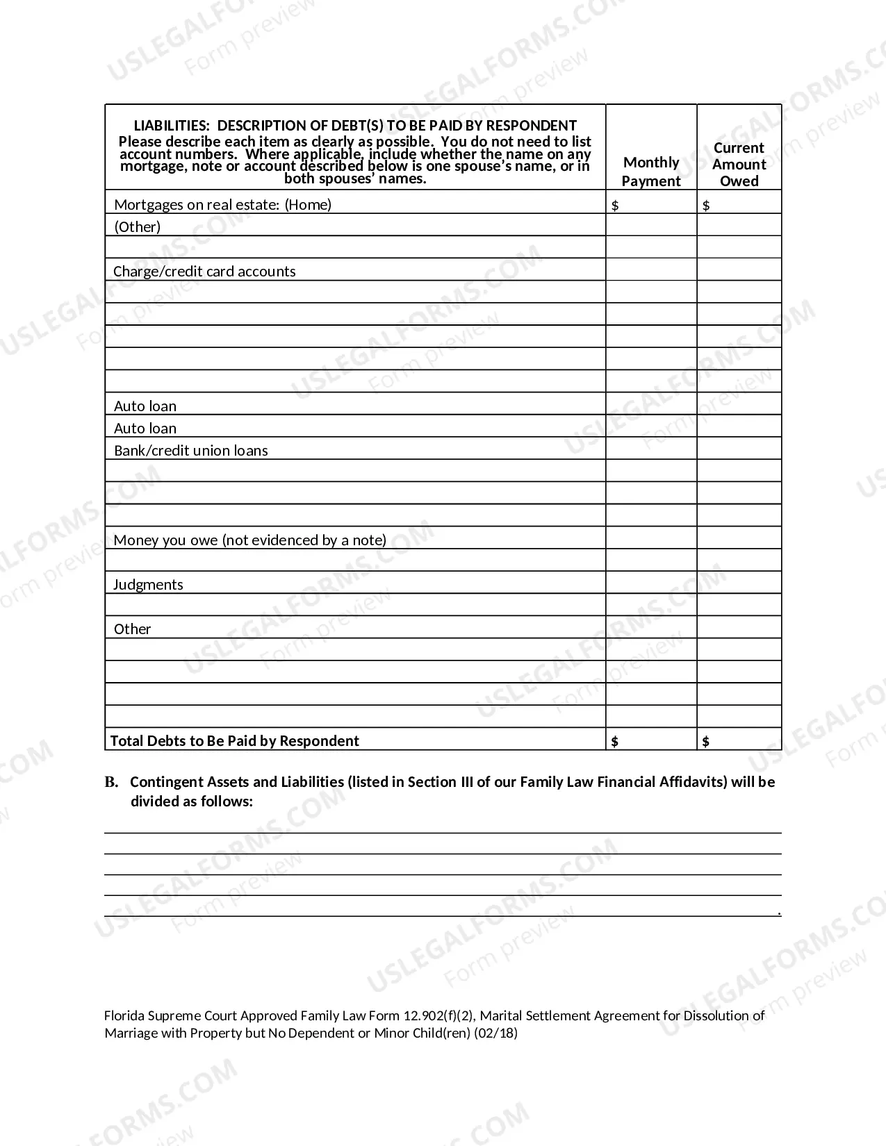 Preview Marital Settlement Agreement for Dissolution of Marriage with Property but No Dependent or Minor Children