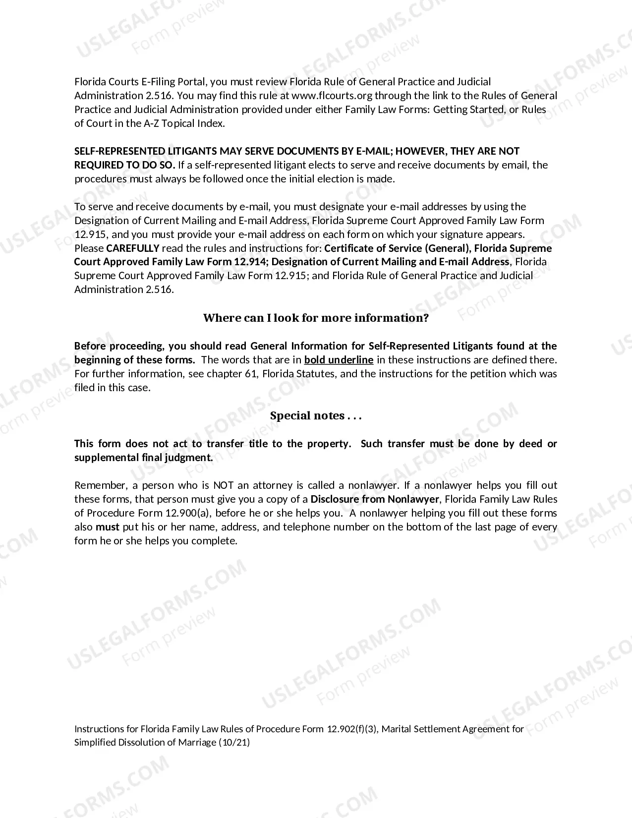 Preview Marital Settlement Agreement for Simplified Dissolution of Marriage