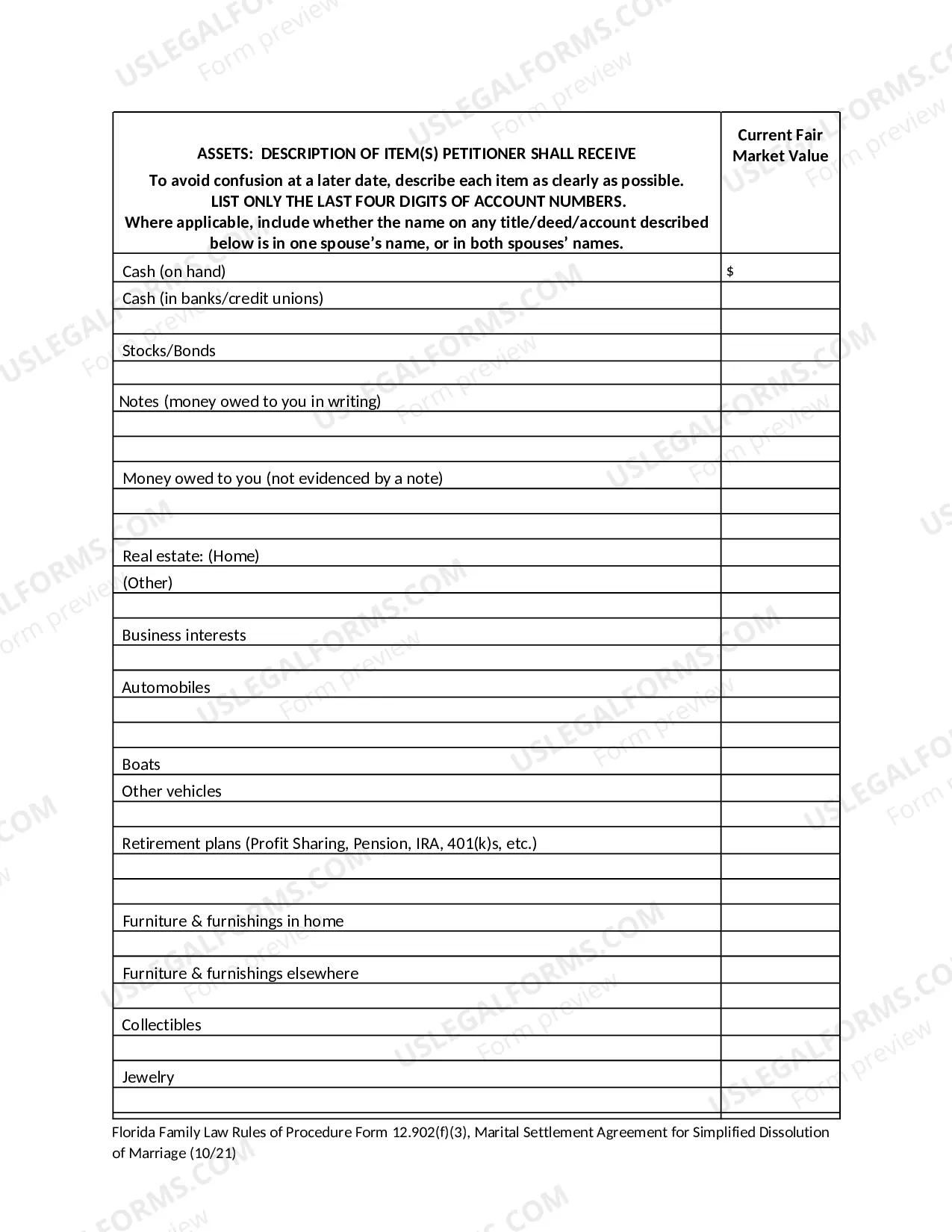Preview Marital Settlement Agreement for Simplified Dissolution of Marriage