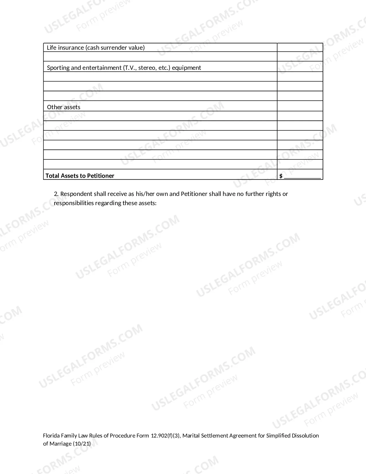 Preview Marital Settlement Agreement for Simplified Dissolution of Marriage