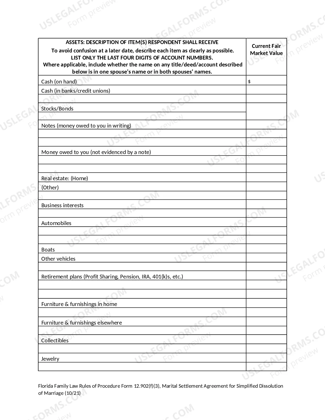 Preview Marital Settlement Agreement for Simplified Dissolution of Marriage