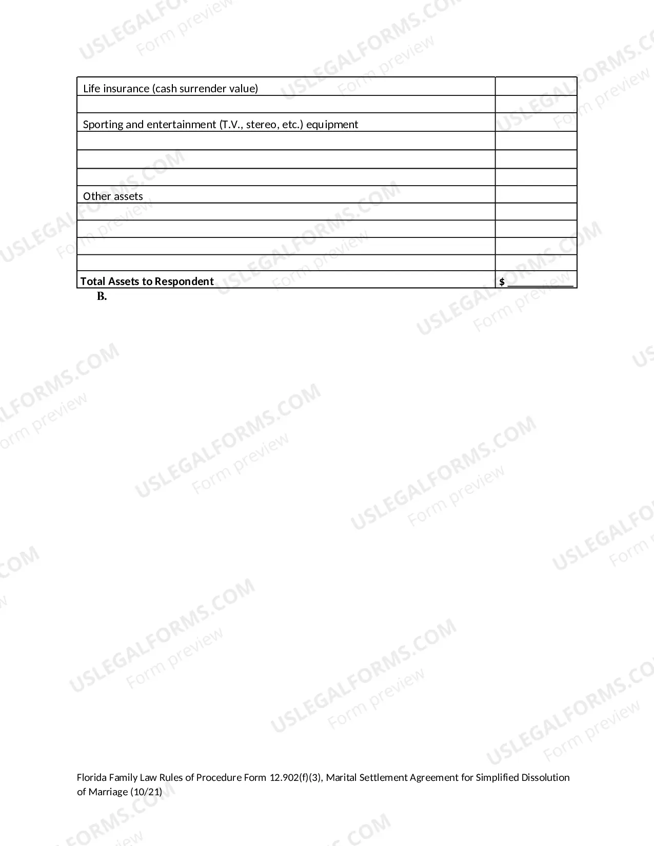 Preview Marital Settlement Agreement for Simplified Dissolution of Marriage