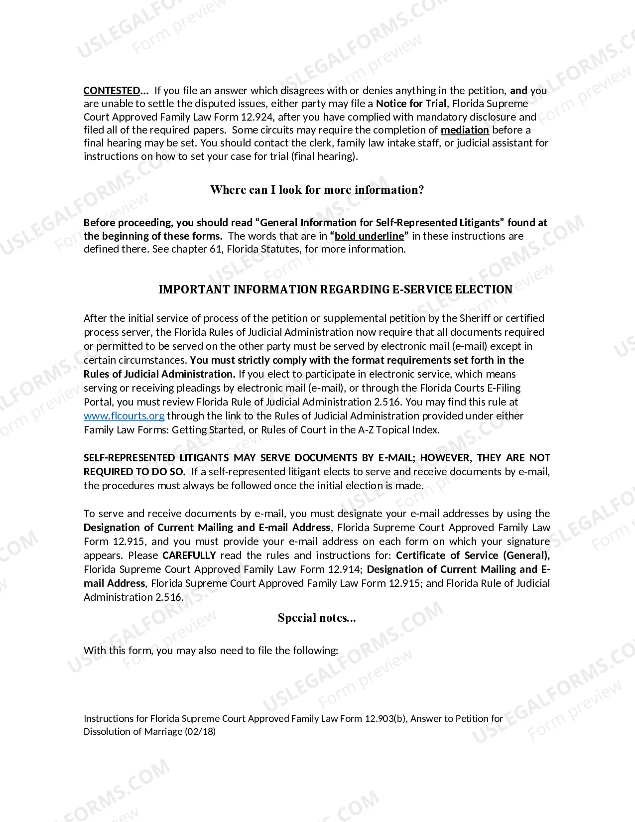 Preview Answer to Petition for Dissolution of Marriage