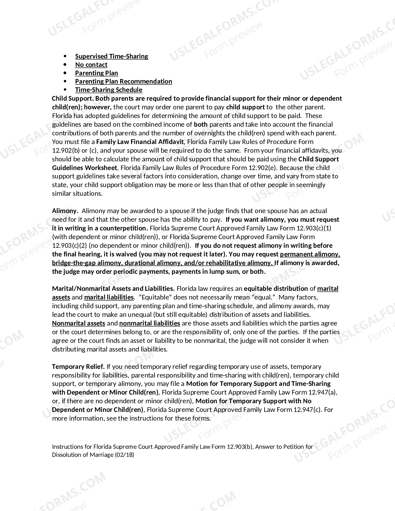Preview Answer to Petition for Dissolution of Marriage