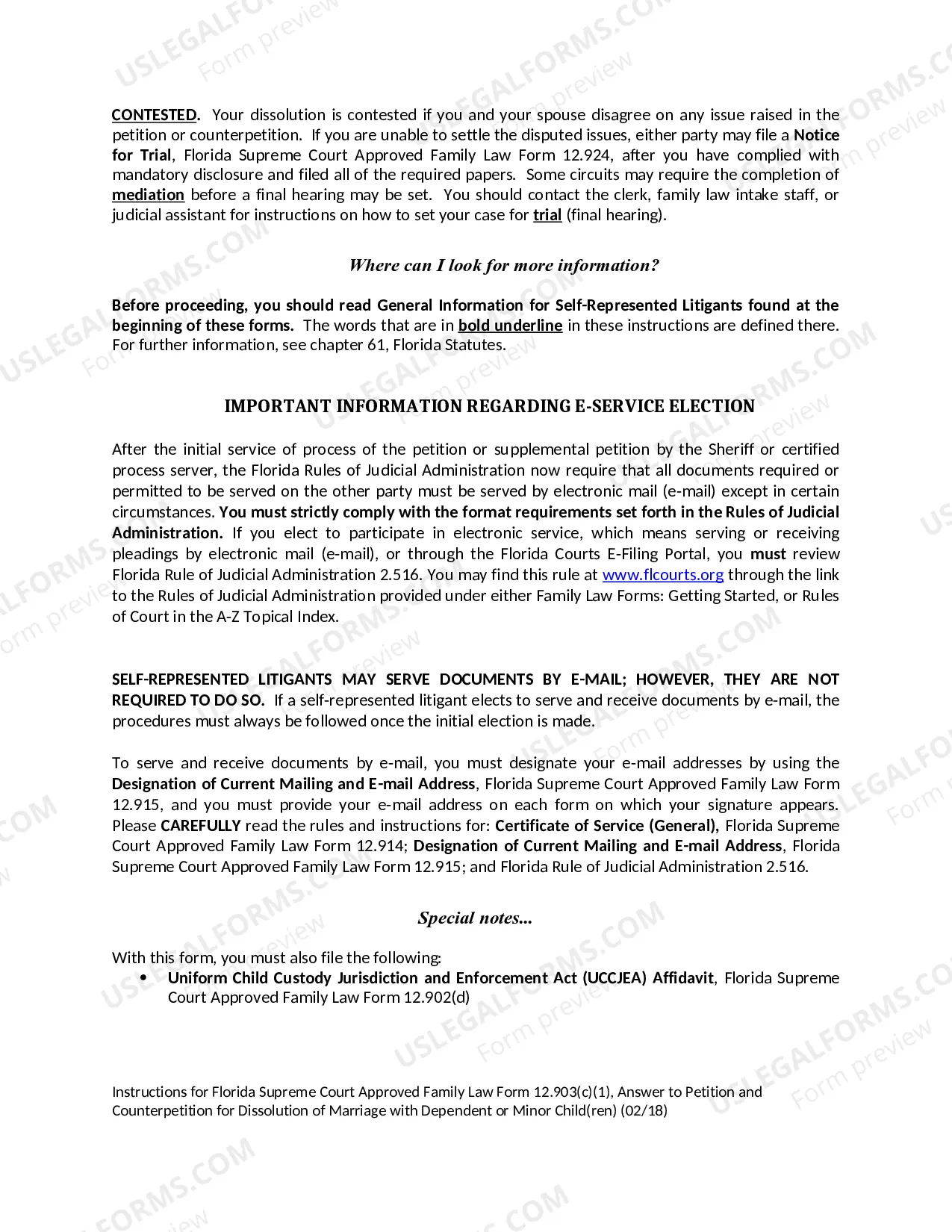 Preview Answer to Petition and Counterpetition for Dissolution of Marriage with Dependent or Minor Children