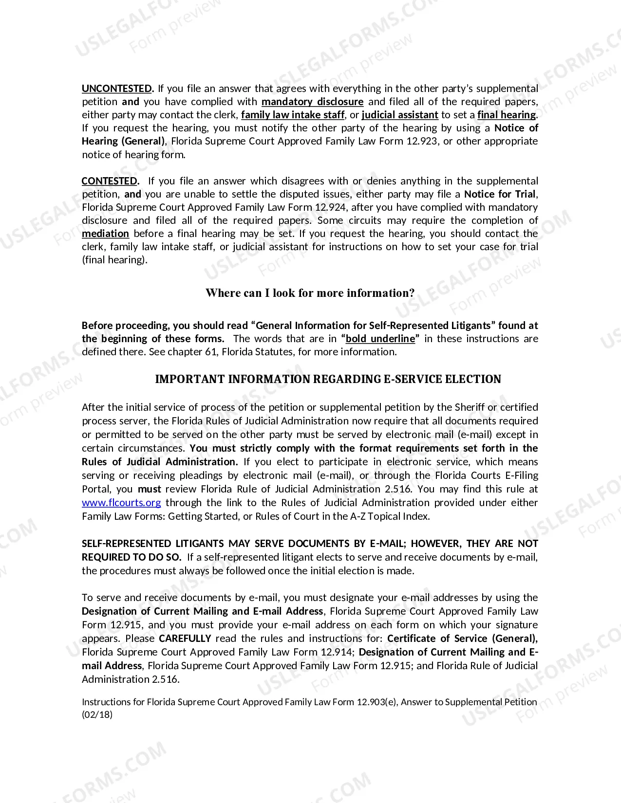 Preview Answer to Supplemental Petition