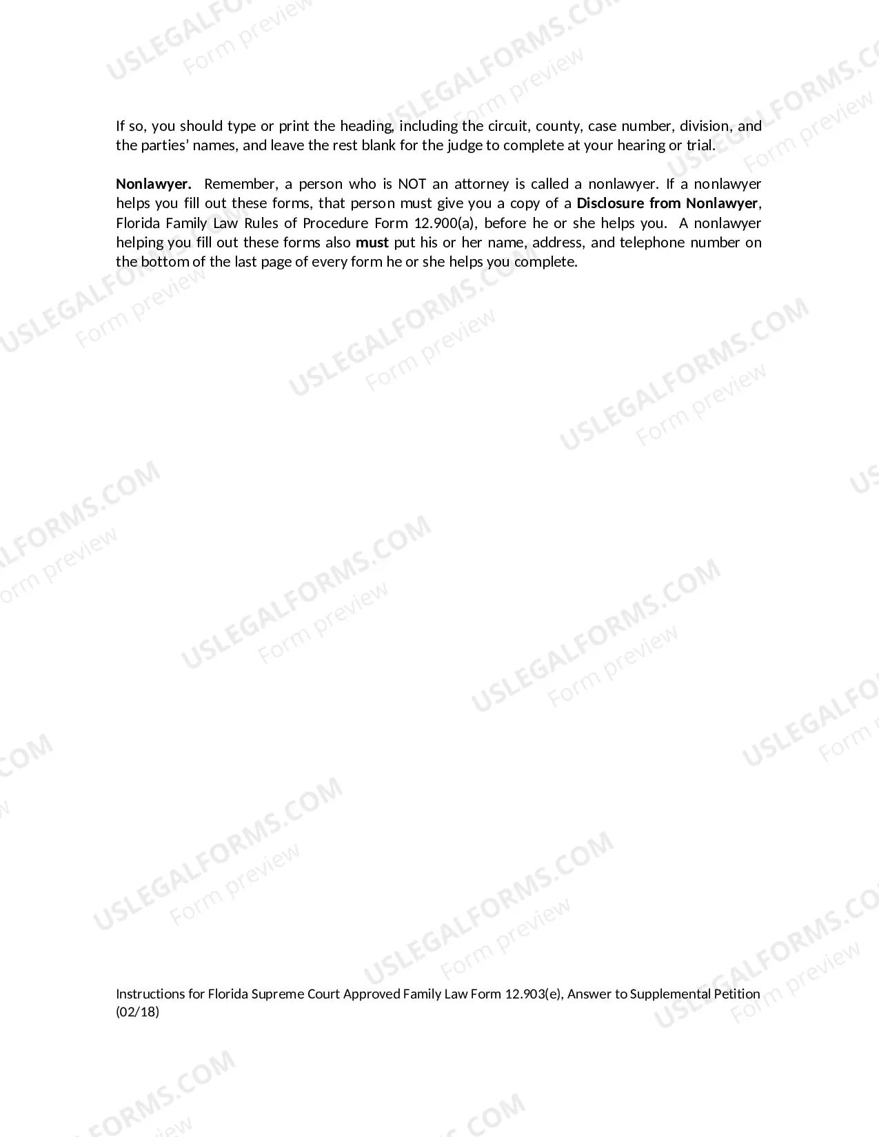 Preview Answer to Supplemental Petition
