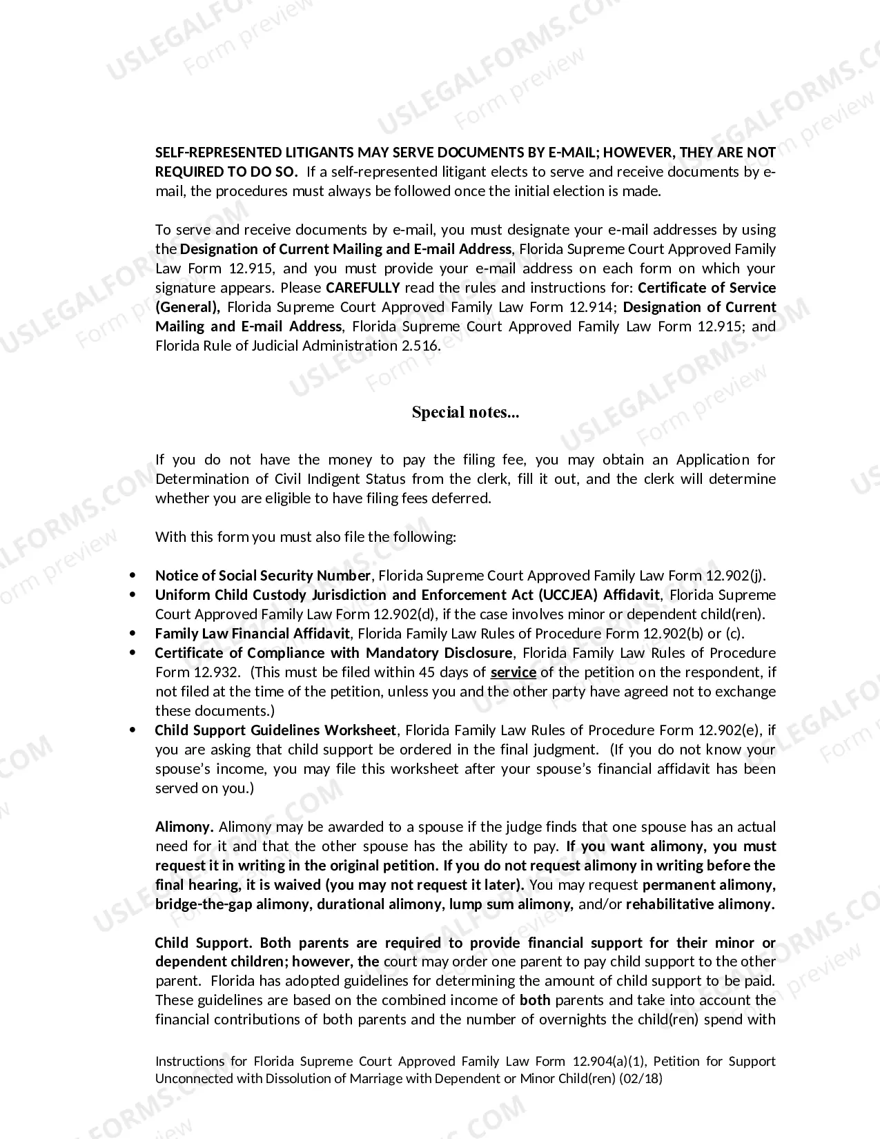 Preview Petition for Support Unconnected with Dissolution of Marriage with Dependent or Minor Children