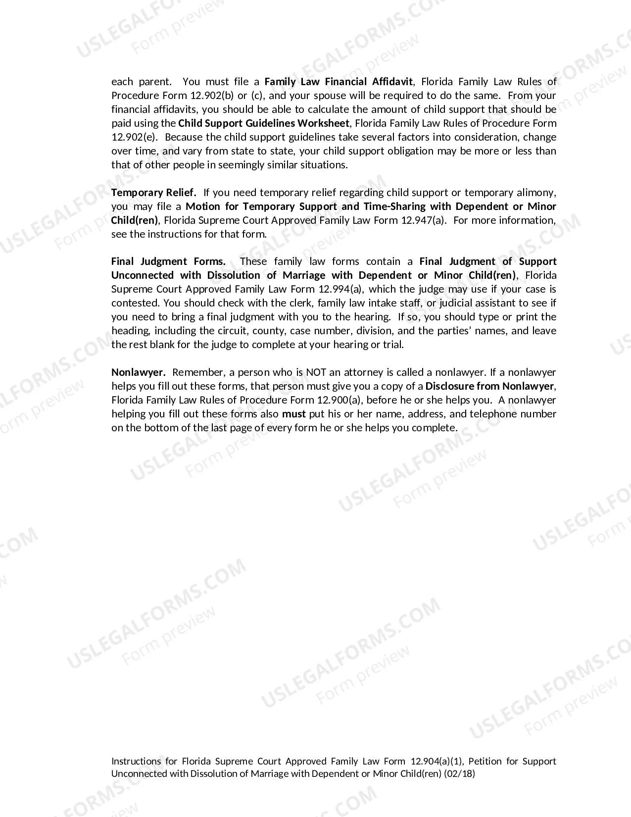 Preview Petition for Support Unconnected with Dissolution of Marriage with Dependent or Minor Children
