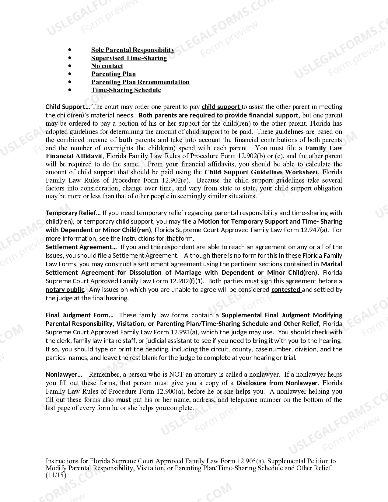 Preview Supplemental Petition to Modify Custody or Visitation and Other Relief