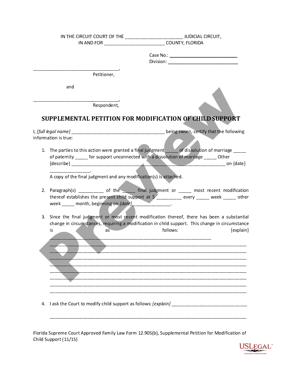 page 4 Supplemental Petition for Modification of Child Support preview