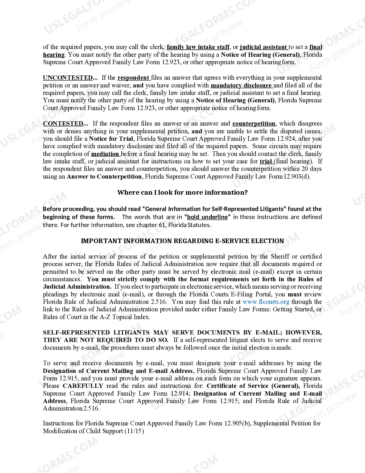 Preview Supplemental Petition for Modification of Child Support